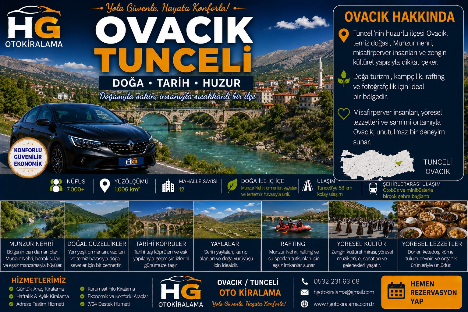 Ovacık Tunceli araç kiralama | HG Blog