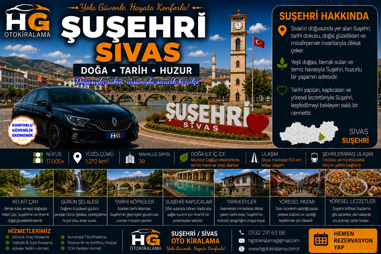 Suşehri Sivas araç kiralama | HG Blog