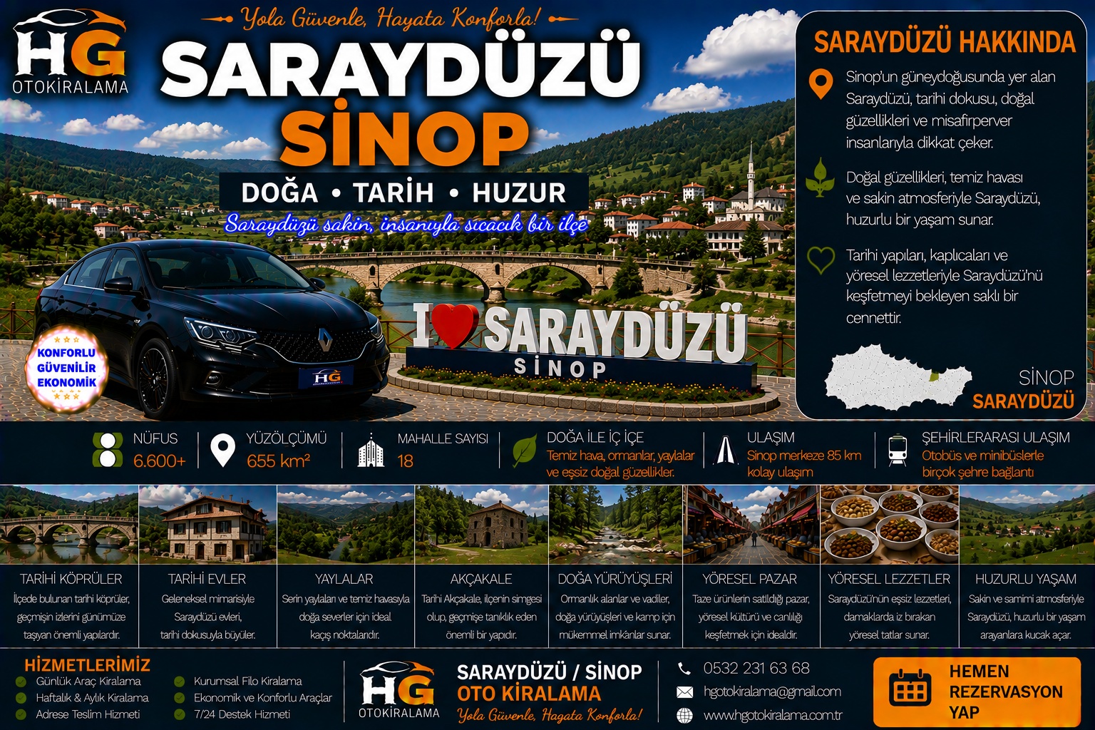 Saraydüzü Sinop araç kiralama | HG Blog