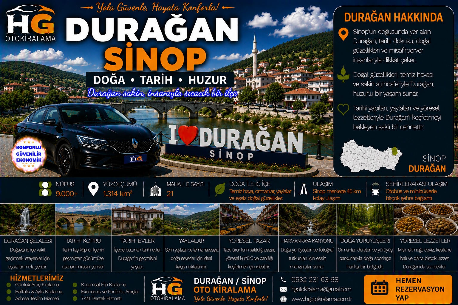 Durağan Sinop araç kiralama | HG Blog
