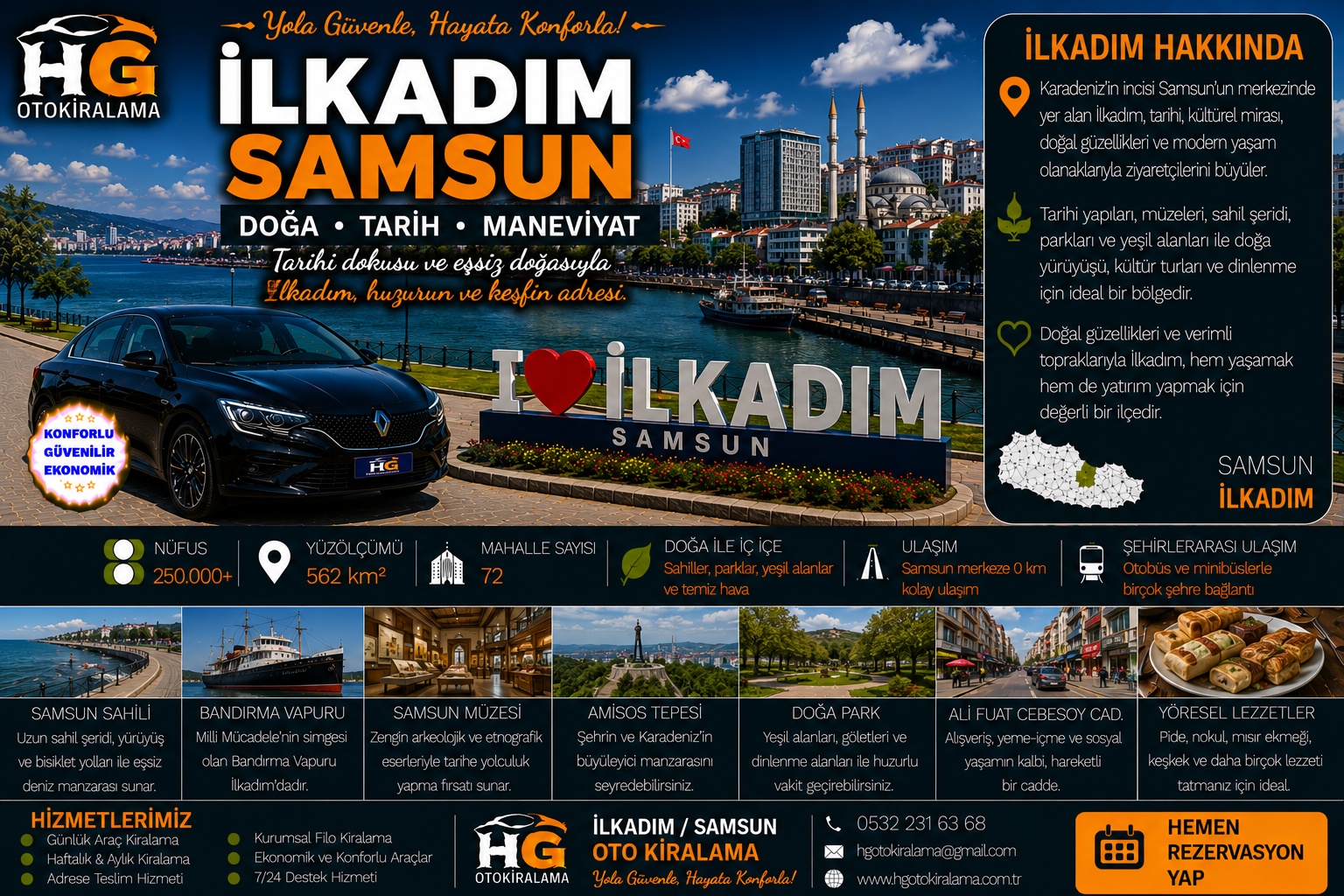 İlkadım Samsun araç kiralama | HG Blog